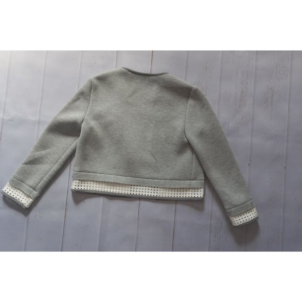 Tahari Women Gray Larissa Open Crop Jacket- Size XS - Picture 7 of 8